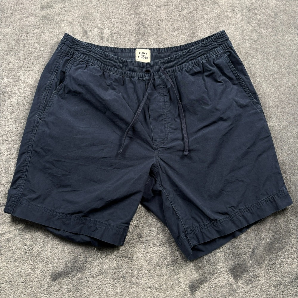 Flint and Tinder Shorts Mens Medium Blue Huckberry Drawstring Elastic Waist 365